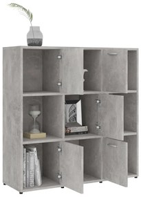 Libreria grigio cemento 90x30x90 cm in truciolato