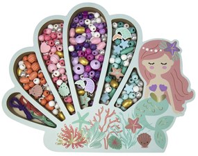 Perline di legno colori pastello - Sirena, 400 pezzi