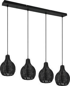 Reality - Lampadario sospeso con cavo SPROUT 4xE14/30W/230V nero/rattan