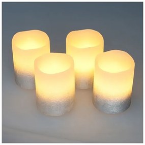Solight 1V284 - Set da 4 candele LED in cera naturale, alimentazione 1x CR2032, luce bianco caldo