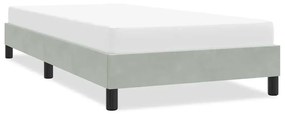Giroletto Senza Materasso Grigio Chiaro 90x210 Cm Velluto /