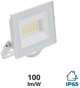 Faro LED 20W Slim Bianco IP65 - con Osram chip LED Colore Bianco Caldo 3.000K