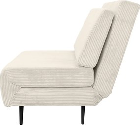 Divano letto in velluto a coste color crema 140 cm Mallory - Støraa