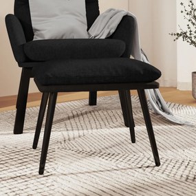 Poggiapiedi Nero 45x29,5x35 Cm İn Tessuto E Similpelle /
