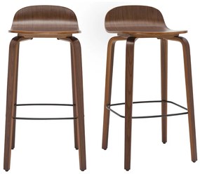 Sgabelli da bar vintage noce (set di 2) OBRA