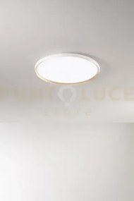 Plafoniera in alluminio bianco opaco + oro opaco halo led 45w cct 3...