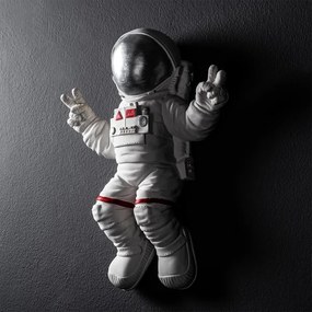 Decorazione da muro 47x35 cm astronaut argento