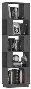 Libreria/divisorio grigio 51x25x163,5 cm legno massello di pino