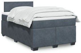 Giroletto A Molle Con Materasso Grigio Scuro 120x200 Cm Velluto /