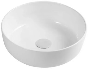 Lavabo da appoggio tondo 38,5 cm bianco lucido in ceramica Zelos