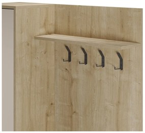 Set da ingresso effetto rovere con decoro crema-naturale 108x195x35 cm Heidy - Marckeric