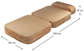 Poltrona per bambini marrone con rivestimento in velluto a coste Flip – Wigiwama