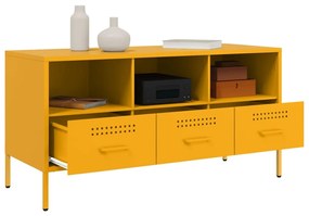 Mobile tv giallo 100,5x39x50,5 cm in acciaio laminato a freddo