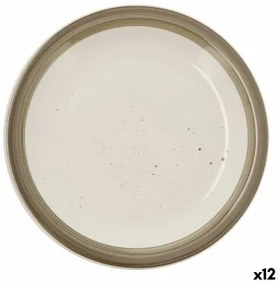 Piatto da pranzo Quid Allegra Nature Bicolore Ceramica Ø 27 cm (12 Unità)