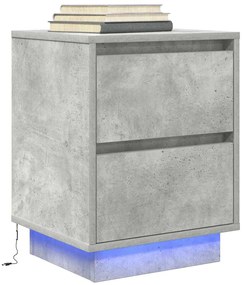 Comodino Con Luci Led Grigio Cemento 38x34x50 Cm /