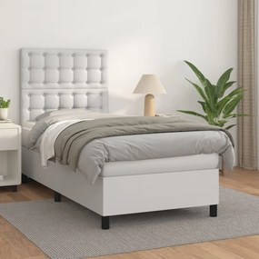 Giroletto A Molle Con Materasso Bianco 90x190 Cm İn Similpelle /