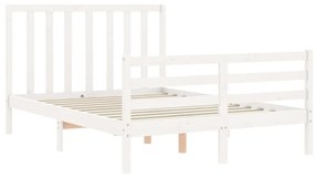 Giroletto con testiera bianco 4ft small double legno massello