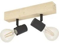 Spot Minimal Townshend 3 Legno Marrone 2 Luci E27 60W