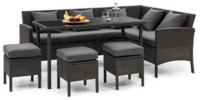 blumfeldt Titania Dining Lounge Set Mobili da Giardino nero/grigio scuro