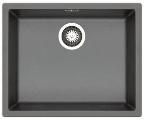 Lavello sottotop 1 vasca in fibra di vetro grafite PYRAMIS Mistral L 40 x L 50 cm