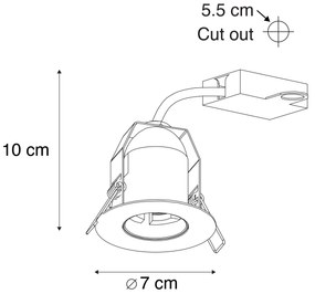 Set di 6 faretti da incasso moderni neri - Insight