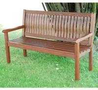 Onlywood Panca da giardino in Legno di Pino Oliato Noce BOSTON 150 x 63 x 96 cm - Con Schienale e braccioli