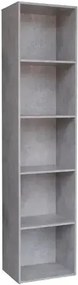 Libreria Componibile in MDF Laminato Colore Cemento 40x29x172H