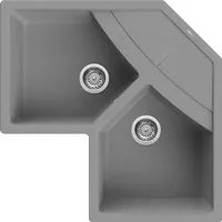 Lavello Angolare Elleci Incasso Unico Corner Metaltek Grigio Titanium LMUCOR73