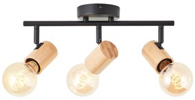 Brilliant - Faretto KERRY 3xE27/40W/230V nero/bambù