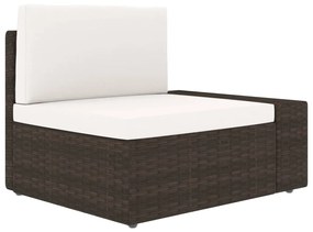 Set divani da giardino 6 pz in polyrattan marrone