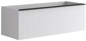 Mobile da bagno sotto lavabo Pixel grid bianco laccato L 120 x H 40 x P 45.5 cm 2 cassetti, lavabo non incluso