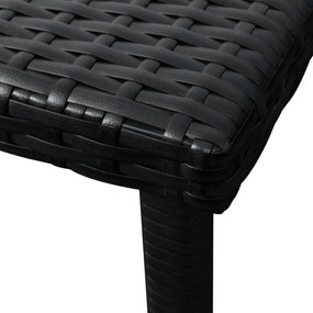 Lettini Prendisole 2 pz con Tavolo in Polyrattan Nero