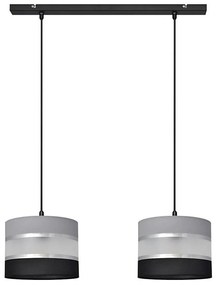 Lampadario a sospensione con filo HELEN 2xE27/15W/230V nero/grigio/argento
