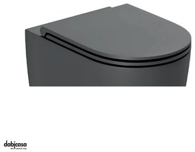 Azzurra Ceramica "Comoda" Copriwater Frizionato Soft-Close Nero Opaco