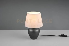 Abby lampada da tavolo ceramica nichel anticato paralume bianco h.26cm