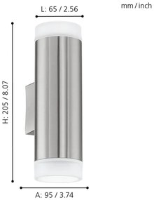 Eglo 92736 - Applique da esterno RIGA-LED GU10/2,5W/230V