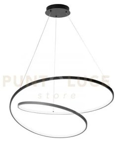 Lampadario a sospensione led lieve nera 60w 8000lm cct 3000k 4000k ...