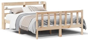 Letto Senza Materasso 140x190 Cm İn Legno Massello Di Pino /