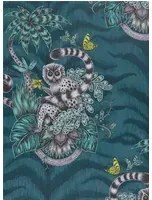 Affen Tapete Lemur von Clarke und Clarke - Navy