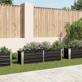 Letto Rialzato Giardino Antracite 160x40x45 Cm Acciaio Zincato /