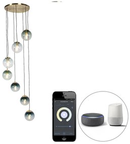 Lampada a sospensione intelligente in ottone 7 luci con Wi-Fi ST64 - Pallon