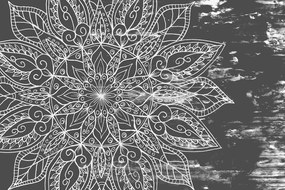 Stampa su tela – Texture Mandala in bianco e nero