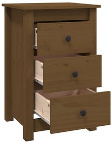 Comodino Miele 40x35x61,5 cm in Legno Massello di Pino