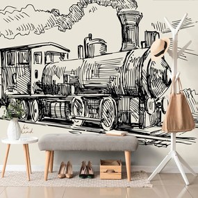 Carta da parati autoadesiva – Treno in stile retrò
