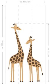 Fotomurale Giraffe, beige e bianco 139X280 cm
