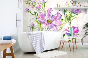 Carta da parati – Fiori estivi dipinti