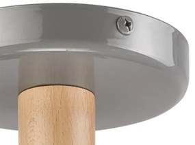 Plafoniera ELLIE 3xE27/60W/230V grigio/rovere