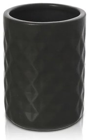 Portaspazzolino da appoggio nero in ceramica Cristal