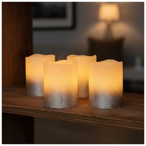 Solight 1V284 - Set da 4 candele LED in cera naturale, alimentazione 1x CR2032, luce bianco caldo