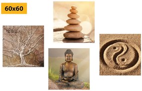 Set di quadri – Feng Shui in tonalità beige